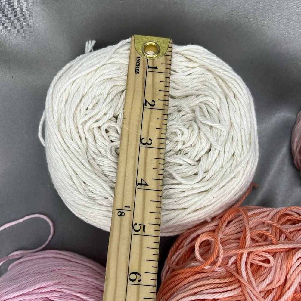5 Peaches & Creme Worsted Weight 4 Ply Yarn 100% Cotton Mixed Red Pink Cream 1lb